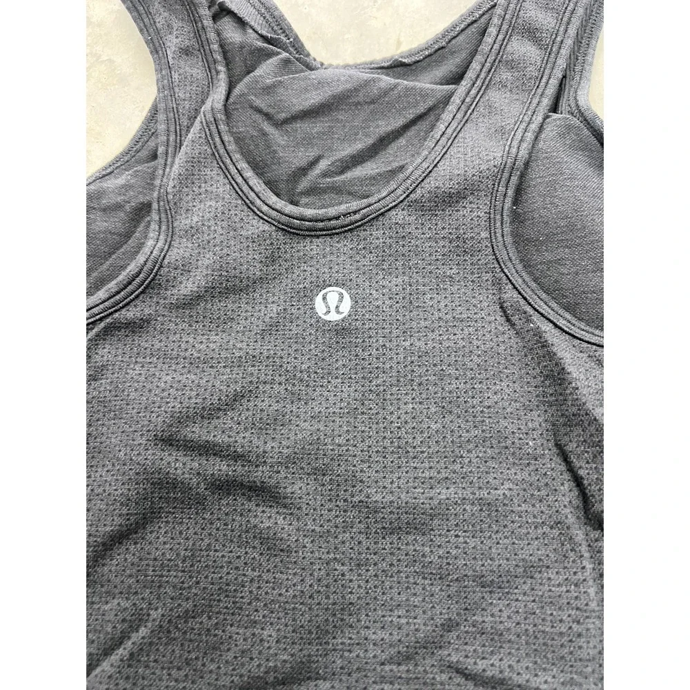 Lululemon Tank Top Size 4 Women's Black Mesh Racerback Activewear Yoga Workout